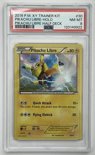 2016 POKEMON XY TRAINER KIT PIKACHU LIBRE HALF DECK #30 PIKACHU LIBRE-HOLO PSA 8