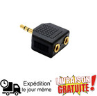 adaptateur double jack audio 3,5 mm