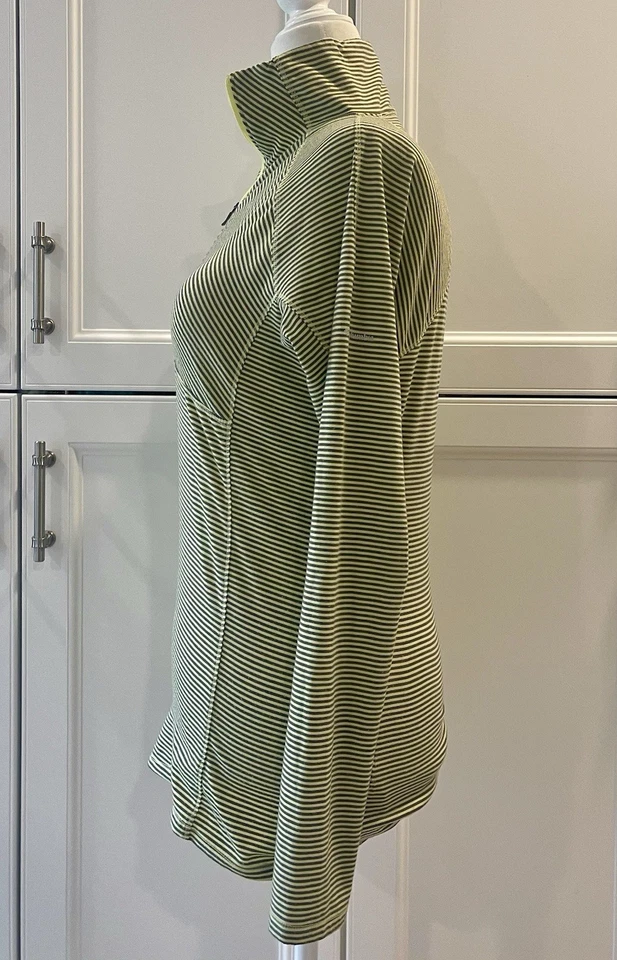 Pullover para mujer Columbia Active Omni Wick amarillo y gris a rayas talla S cremallera Foto 3 de 4