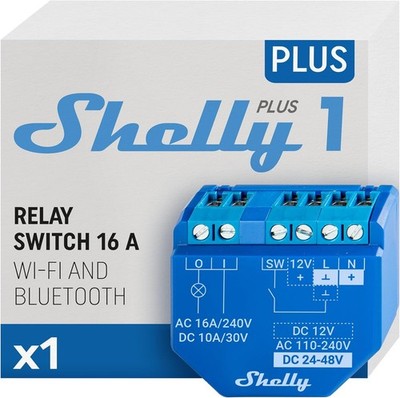 Shelly Plus 1 WiFi Bluetooth Relais 16A Smart Switch Alexa Google Home App Steue