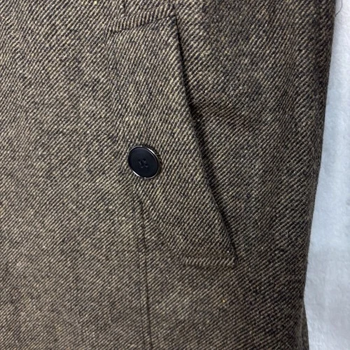 Wantdo Wool Blend Pea Coat Jacket Trench Coat Men L Herringbone Tweed Brown NEW image 6