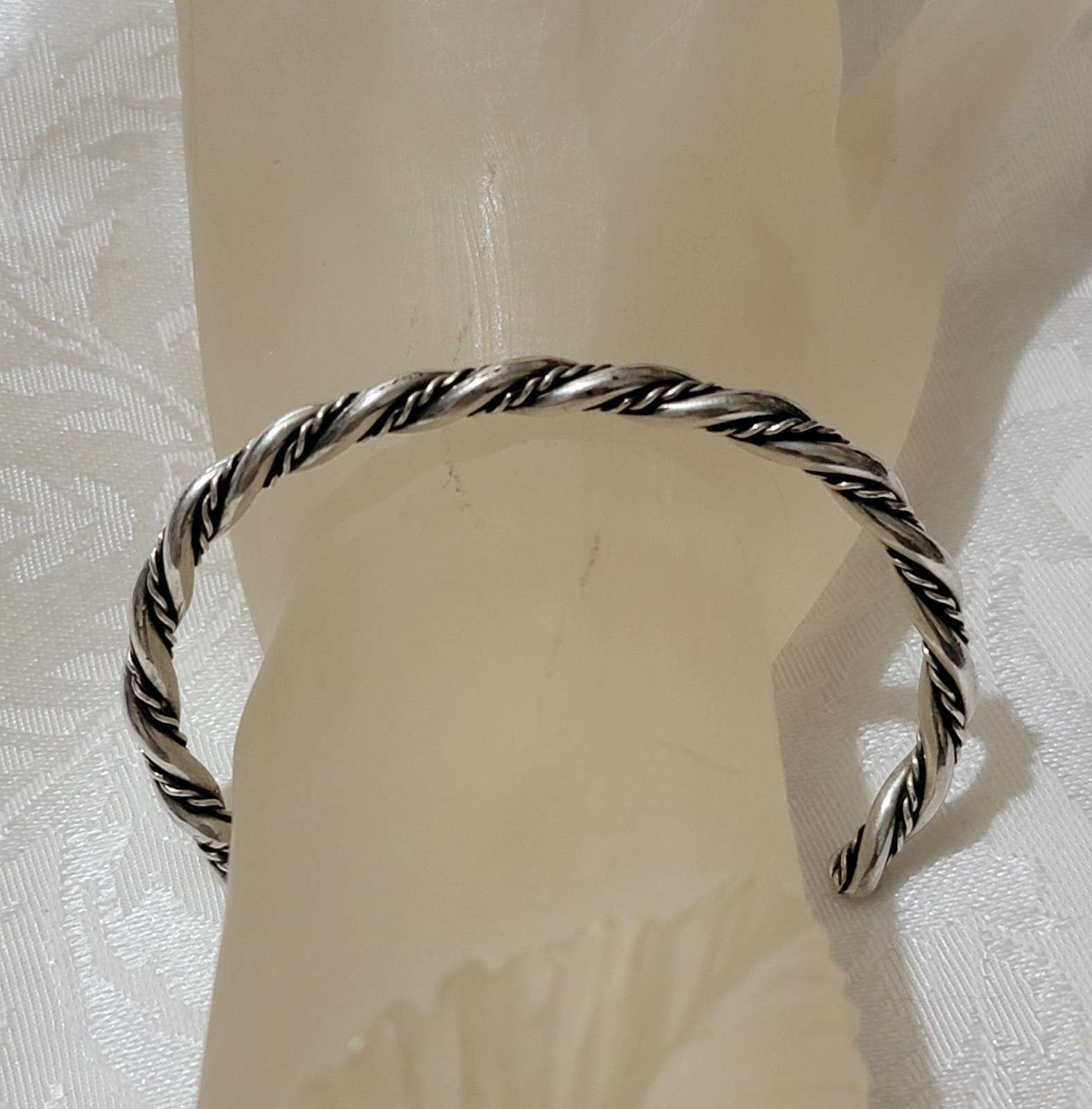 SOLID STERLING SILVER LARGE & SMALL TWISTED SILVE… - image 2