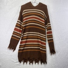 No Comment Women’s Size Medium Brown Fall Sweater Dress With Hoodie