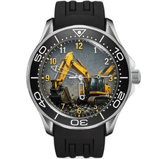 Excavator Artwork Wrist Watch Heavy Construction Equipment Design Sport Stlye