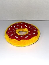 Zippy Paws  Red Sprinkles Doughnut Squeaky  Plush  Dog Toy