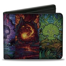 Bi-Fold Wallet Magic the Gathering Stained Glass Mana Symbol Blocks Multi Color