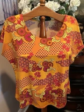 Antthony Women’s Orange Relax Set Tshirt & Shorts Sz L.Softest!