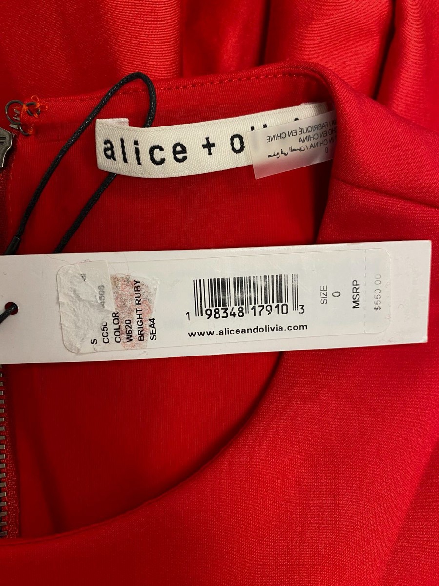 Alice + Olivia Adley Drop Waist Midi Dress - Red - Casual Dresses