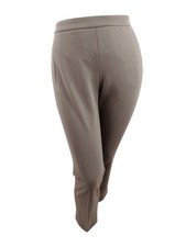 Nine West Women's Pull-On Crepe Pants (L, Sable)