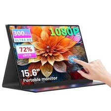 Portable Monitor Touchscreen 15.6 Inch, FHD 1080P IPS 10-Point Touch Screen M...