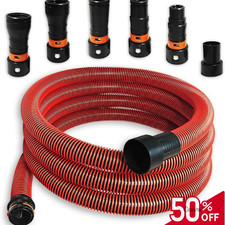 16FT Shop Vac Hose Dust Collection Hose Kit for Vacuums System with 6 Adapters