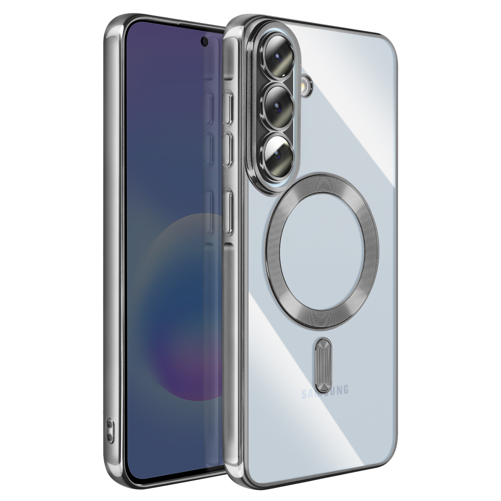 Coque Galaxy A57 protection silicone rigide argent brillant - 2