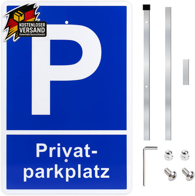 Privatparkplatz Schild Aluminium 20x30cm wetterfest Parkverbot Zaunbefestigung