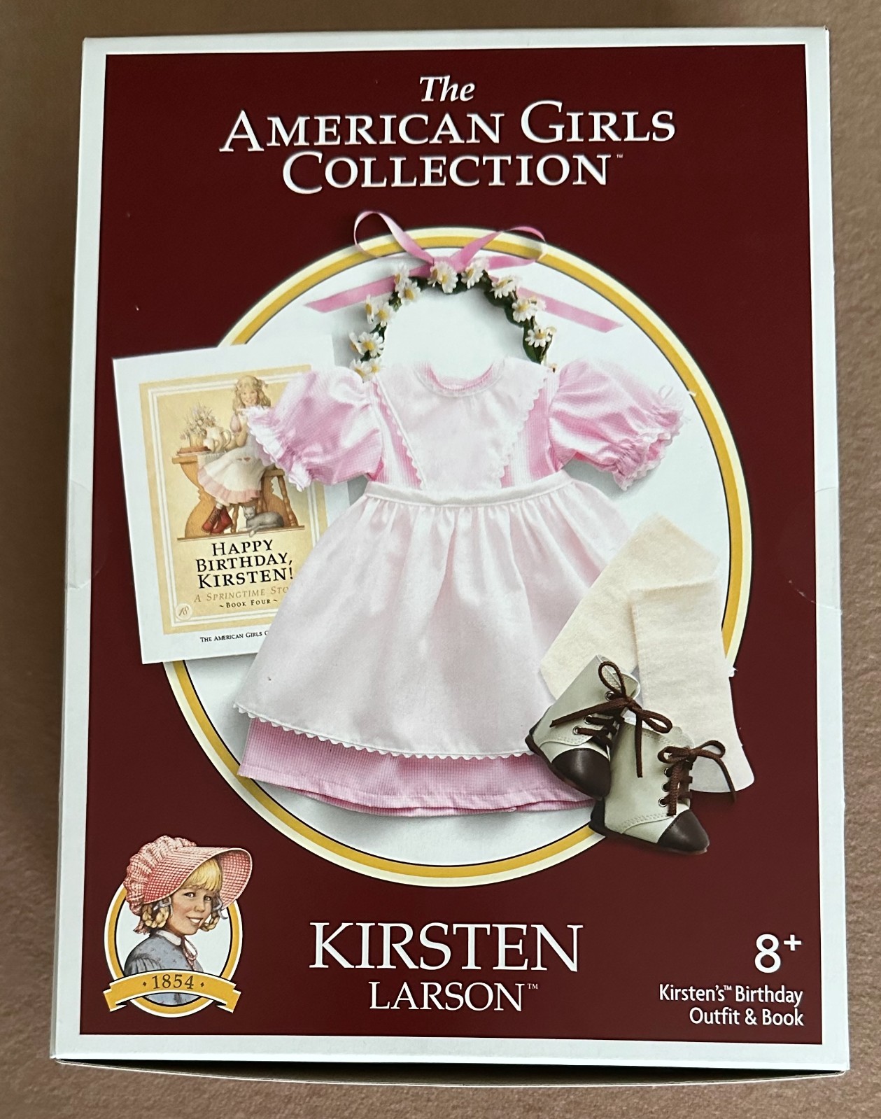 American Girl Kirsten Larson's Birthday Outfit & Book w/ Wre