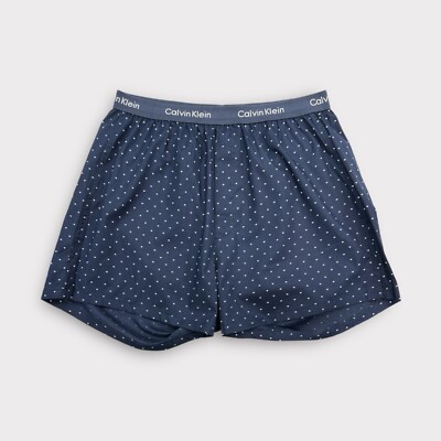 Calvin Klein Herren Woven Boxer mit Logo All Over in Navy Blau