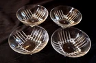 Vintage Set Of 4 Federal Glass Dessert Bowls Square Bottoms