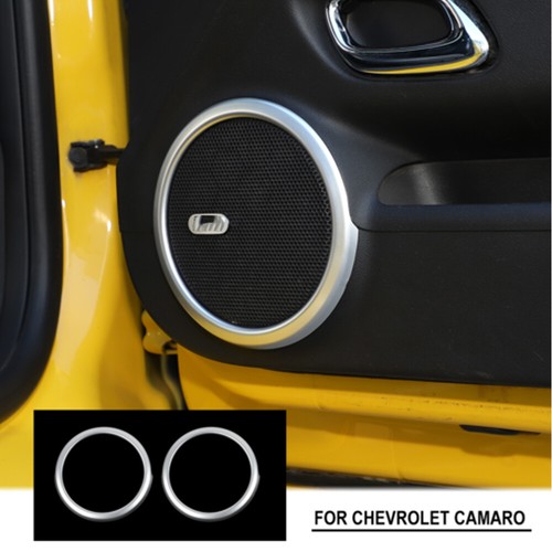 Cubierta de altavoz de audio de puerta plateada borde de anillo para Chevy Camaro 2012 2013 2014 2015 - Imagen 7 de 11