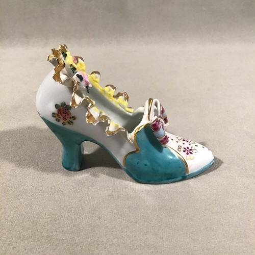 PV08965 Vintage 1950 Occupied Japan Styson Porcelain FANCY SHOE Trinket Dish - Picture 6 of 13