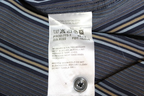 Hugo Boss Large Striped Blue Multi Color Pointed Collar Long Sleeve Dress Shirt - Picture 6 of 12