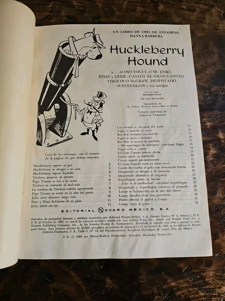 Hanna-Barbera Huckleberry Hound Un Libro De Oro De Estampas 1960 - Image 4 of 4