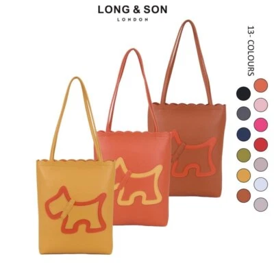 LONG&SON Women's Dog Puppy Shoulder Bag, Cute Puppy Pattern Tote Bag Holiday UK. - Image 1 of 4