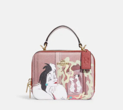 Coach CC377 Disney X Coach Box Crossbody Cruella Dalmatians Purse