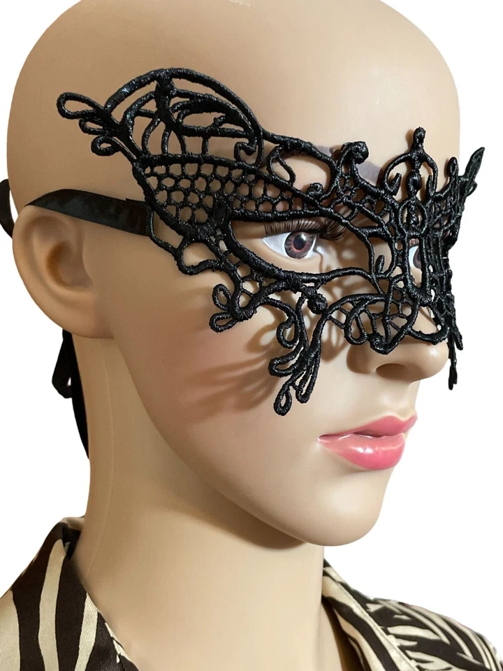 Black Lace Sexy Mask Masquerade Halloween Party Mask - Image 2 of 2