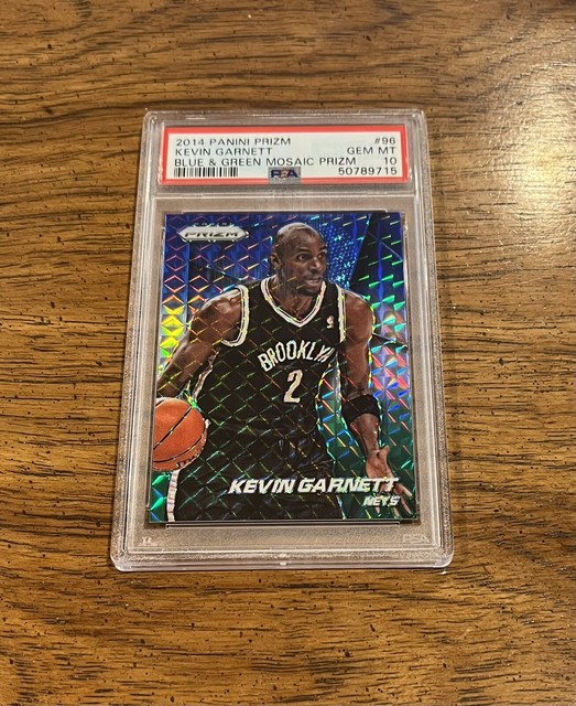 2014-15 Panini Prizm Kevin Garnett Blue & Green Mosaic Prizm PSA 10 Gem Mint
