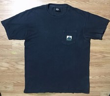 Vintage 2000s Belief nyc USA Made Pocket T-Shirt M Black Heavy Cotton Crewneck