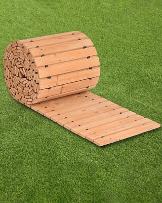 24 ft L x 17 in W Straight Wooden Garden Pathway Roll Out Garden Walkway