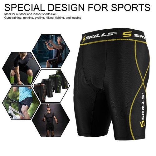 Men's Compression Armor Base Layer Top Running Sleeveless Sports Shirt & Shorts - Picture 27 of 27