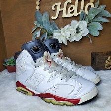 2010 Nike Air Jordan Retro 6 White Varsity Red Youth Size 5.5Y