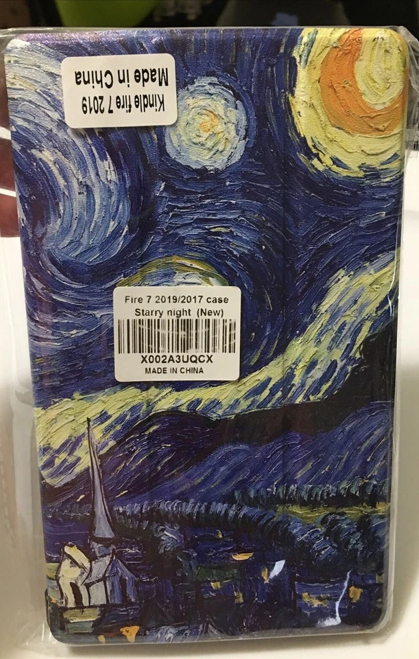 Funda protectora delgada de cuero PU para Kindle Fire 7 2019 Starry Night Smart Foto 4 de 4