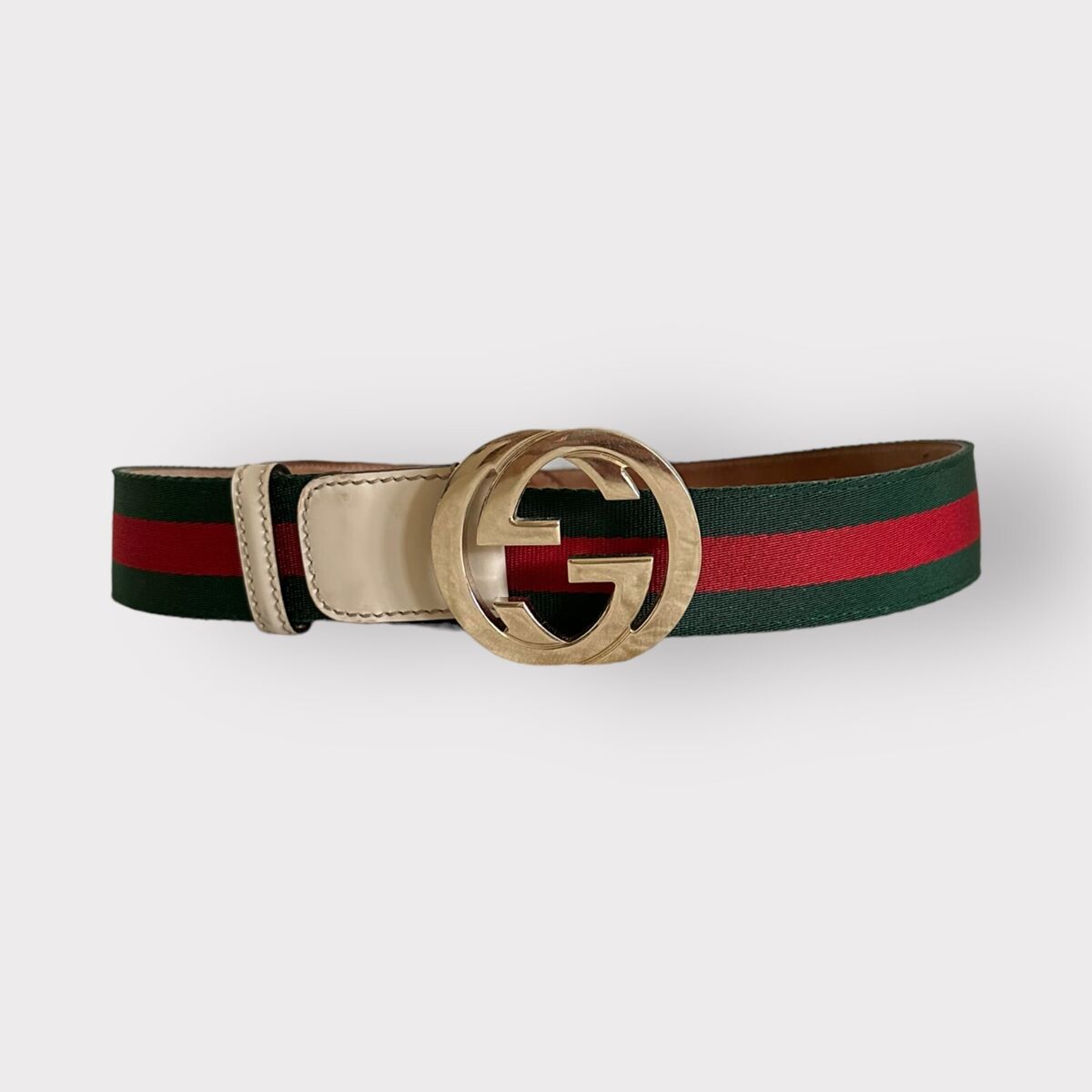 Authentic Gucci Belt Web Leather Green and Red Interlocking Authentic Gucci Belt Web Leather Green and Red Interlocking