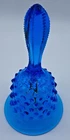 Vintage Fenton Hobnail Aqua Blue Depression Glass Dinner Bell 5.5” Decor MCM
