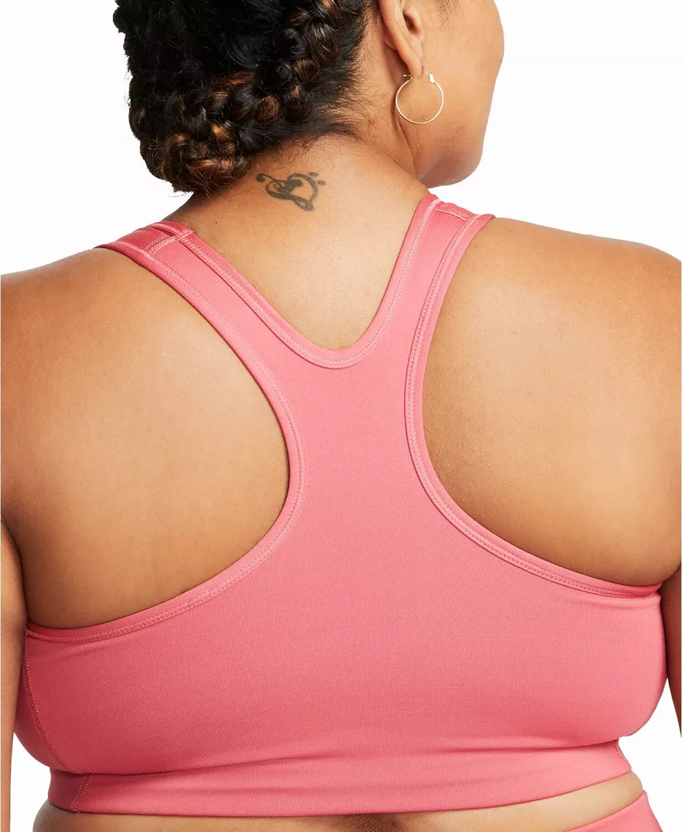 Nike Plus Size 2X Sports Bra Womens Swoosh Icon Clash Pink Dri-FIT Medium- Impact