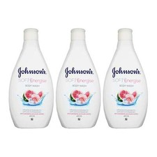Johnson's Soft  Energise Body Wash w/ Watermelon  Rose, 400ml Pack of 3 