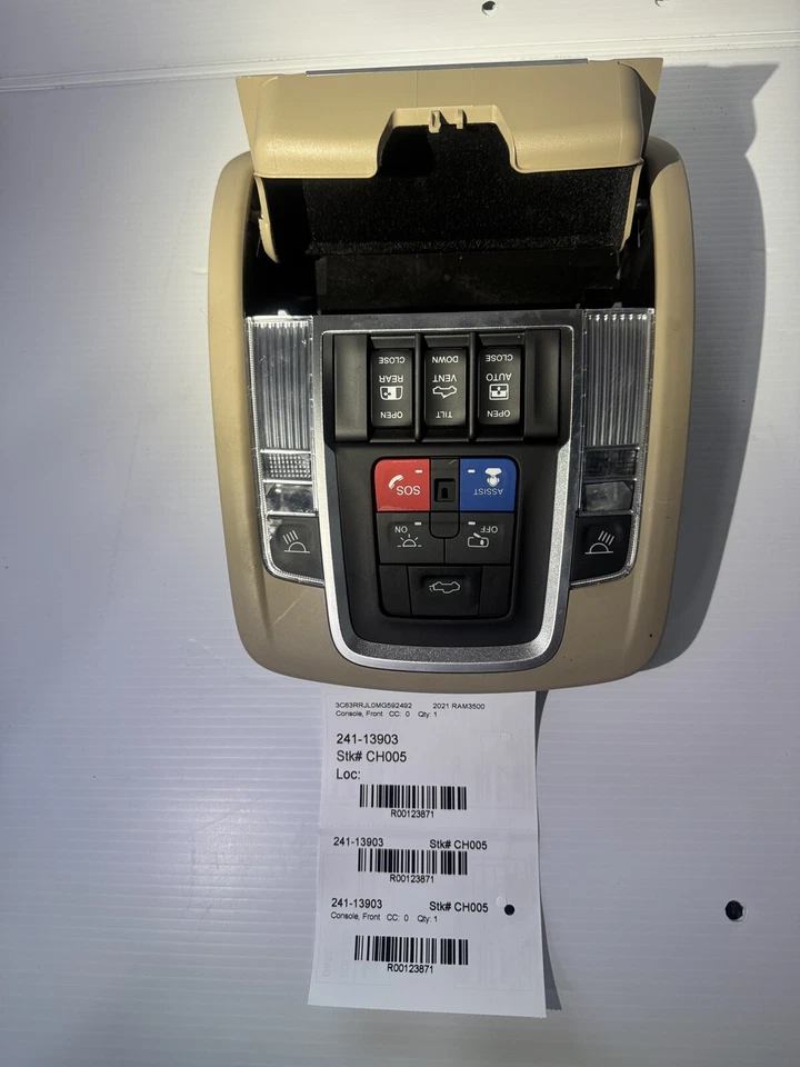 19-22 DODGE RAM 2500 3500 LARAMIE PAINEL SUPERIOR CÚPULA LUZES TETO SOLAR CORREDIÇA TRASEIRA - Imagem 3 de 4