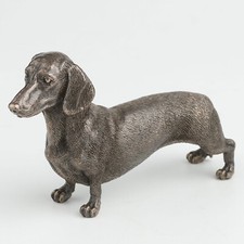 Dachshund Cold Cast Bronze Dog Sculpture Standing Animal Lover Ornament Gift