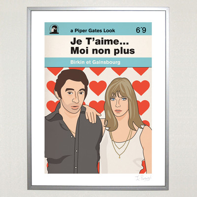 Serge Gainsbourg & Jane Birkin  Je T'aime Ltd Ed 30cm x 40cm Print Psych 60s
