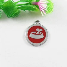 10 pcs Dog Paw Dog Bone Pattern Enamel Alloy Charms Necklace Pendant Findings