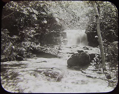 Glas Magic Lantern Slide WATERSMEET UPPER FALLS C1890 PHOTO DEVON ... WASSERFALL