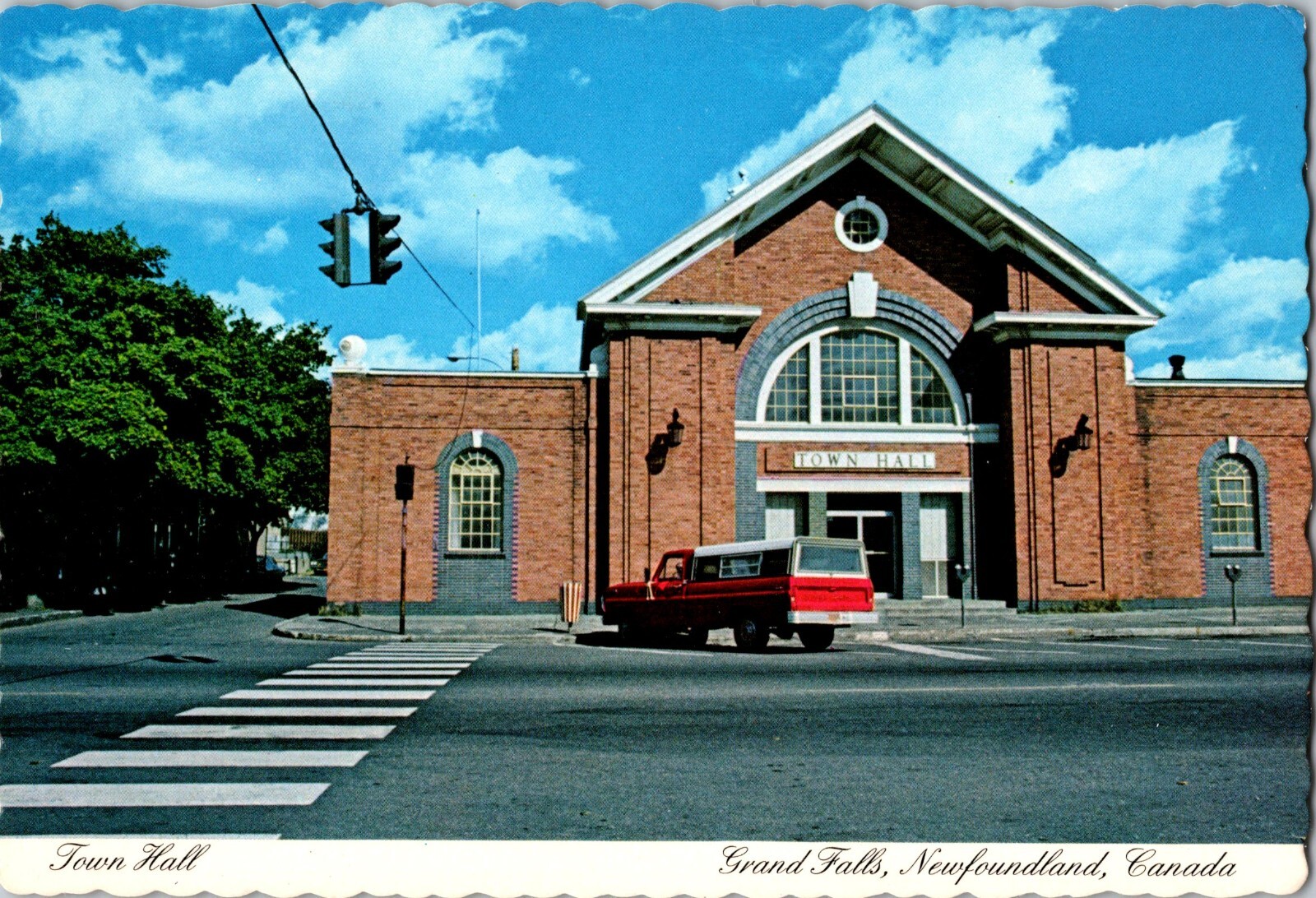 Grand Falls Newfoundland Town Hall 1970s Ford Truck Postcard NL eBay