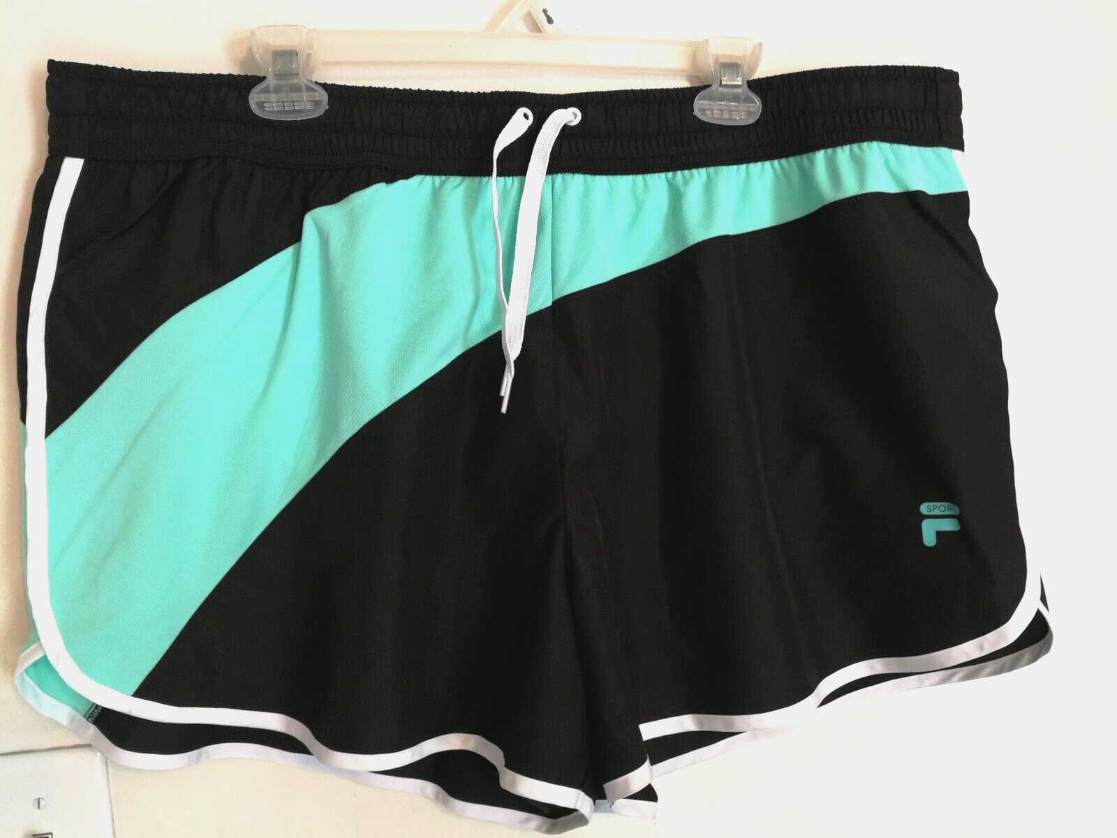 Pantaloncini donna Fila Sport 1X Plus nero blu atletico elasticizzato corsa allenamento palestra