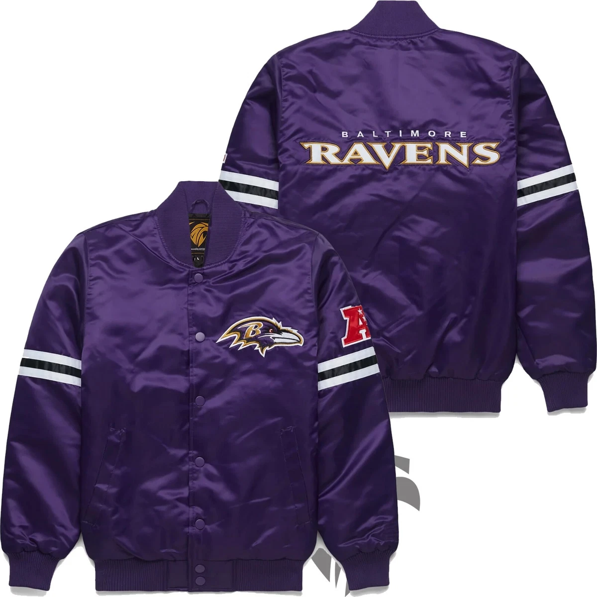 NFL Baltimore Ravens Satin Varsity Jacket Embroidery logo Free Shipping |  eBay