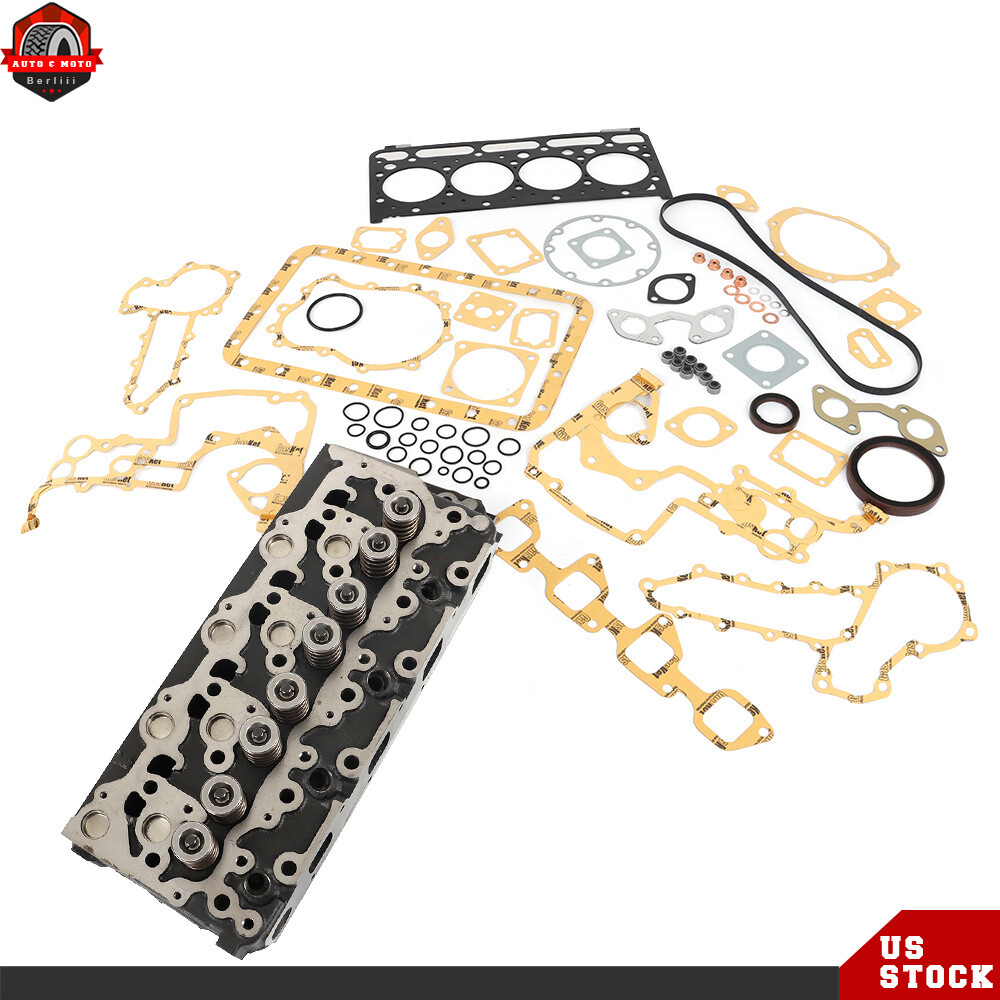 Cylinder Head & Full Gasket Kit For Bobcat 773 753 7753 & Kubota V2203