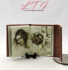 LEONARDO Da VINCI'S Notebook Illustrated Miniature Book Dollhouse 1:12 Scale