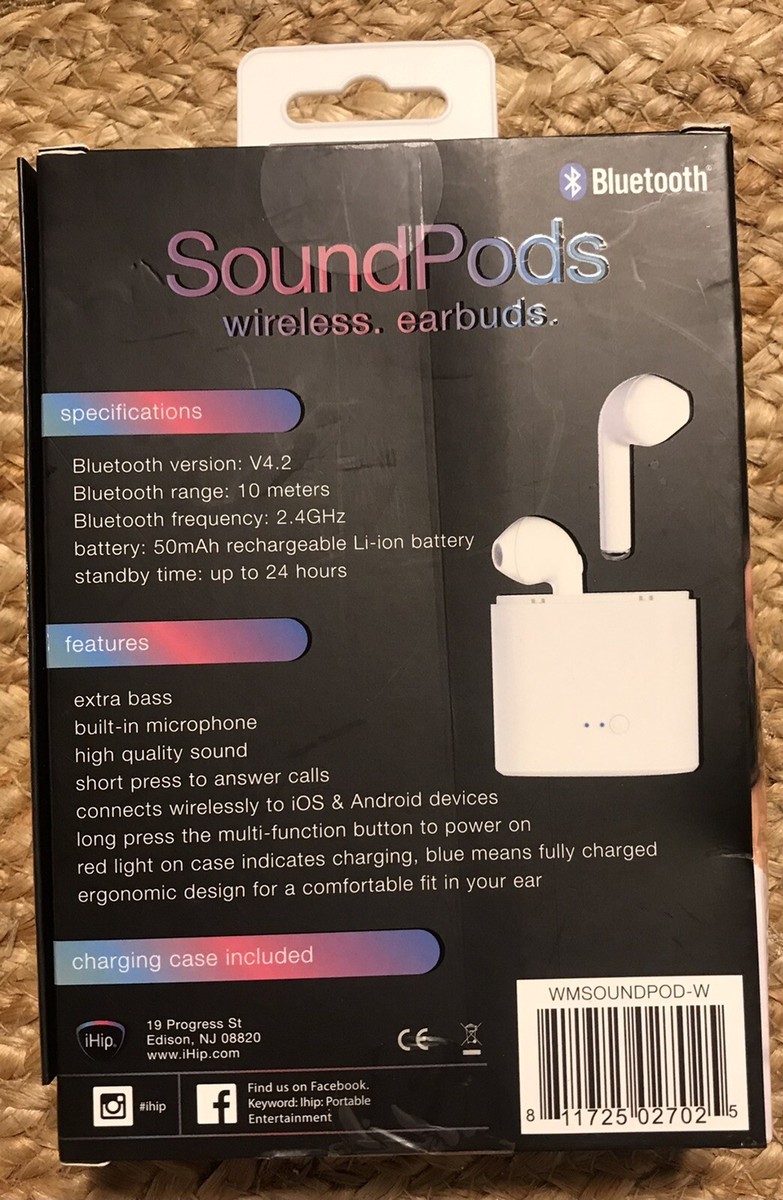 iHip Bluetooth SoundPods True Wireless Earbuds Case