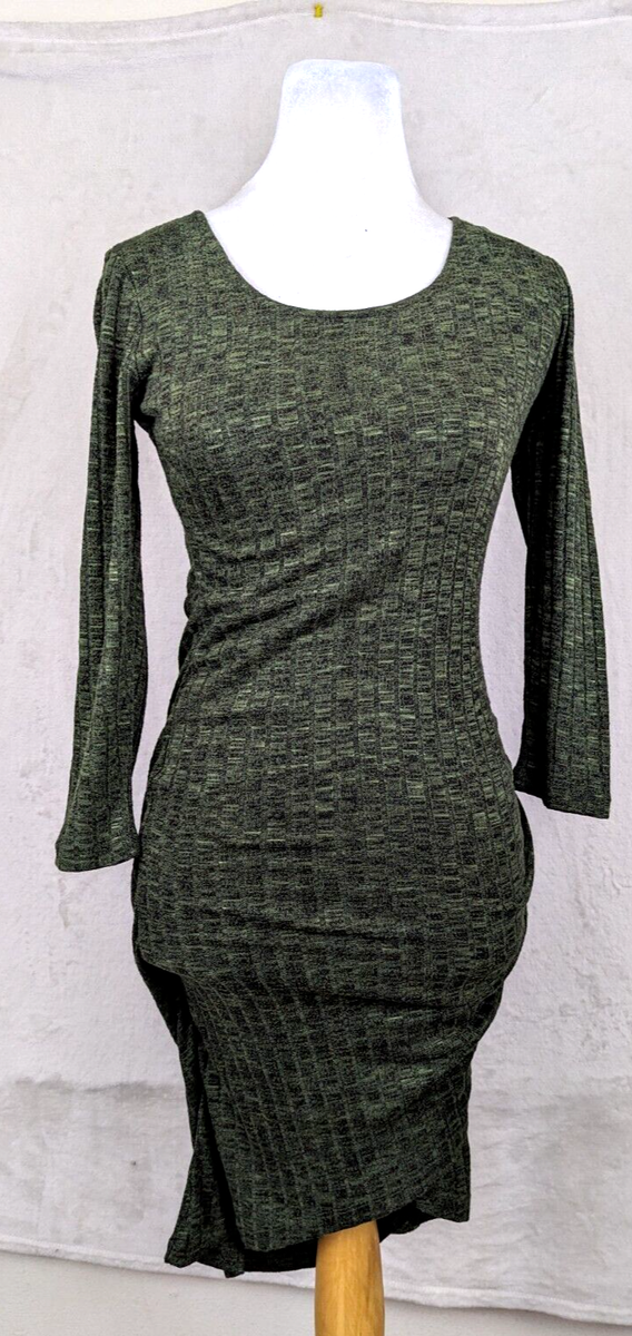 derek heart bodycon dress sz S green & black design stretchy gathered side 0016 Size:42/ US 8 Birthday Sale 2026 light blue checkered dress hugging silhouette