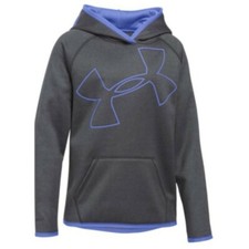 Under Armour Girl s Carbon Heather UA Armour Fleece Jumbo Logo Hoodie